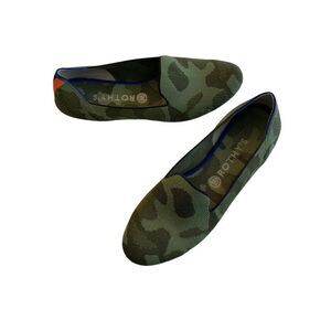 Rothy's round toe green camo flats shoes women's size 10